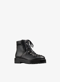 Bottines lacées en cuir - Noir
