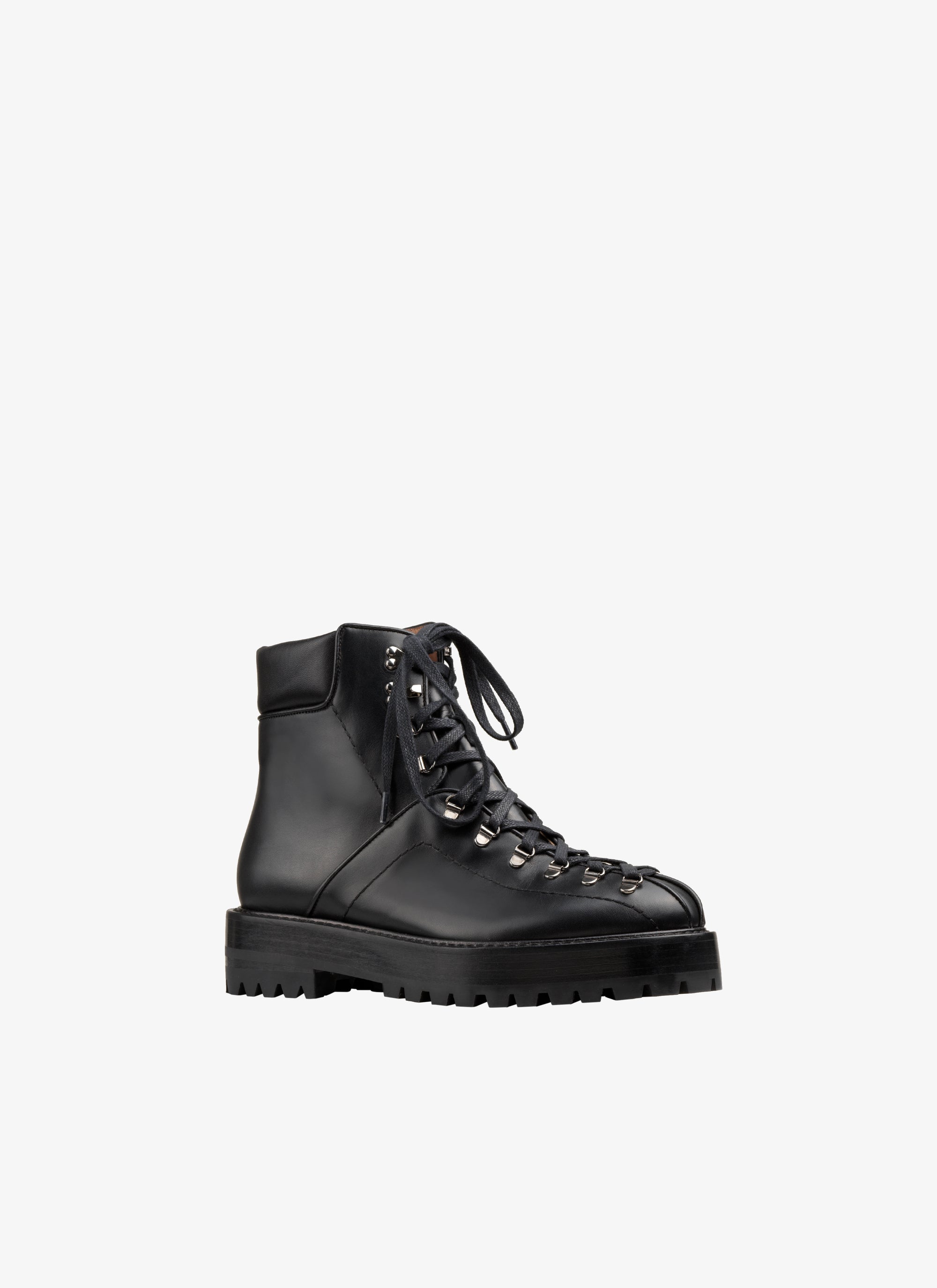 Bottines lacées en cuir - Noir