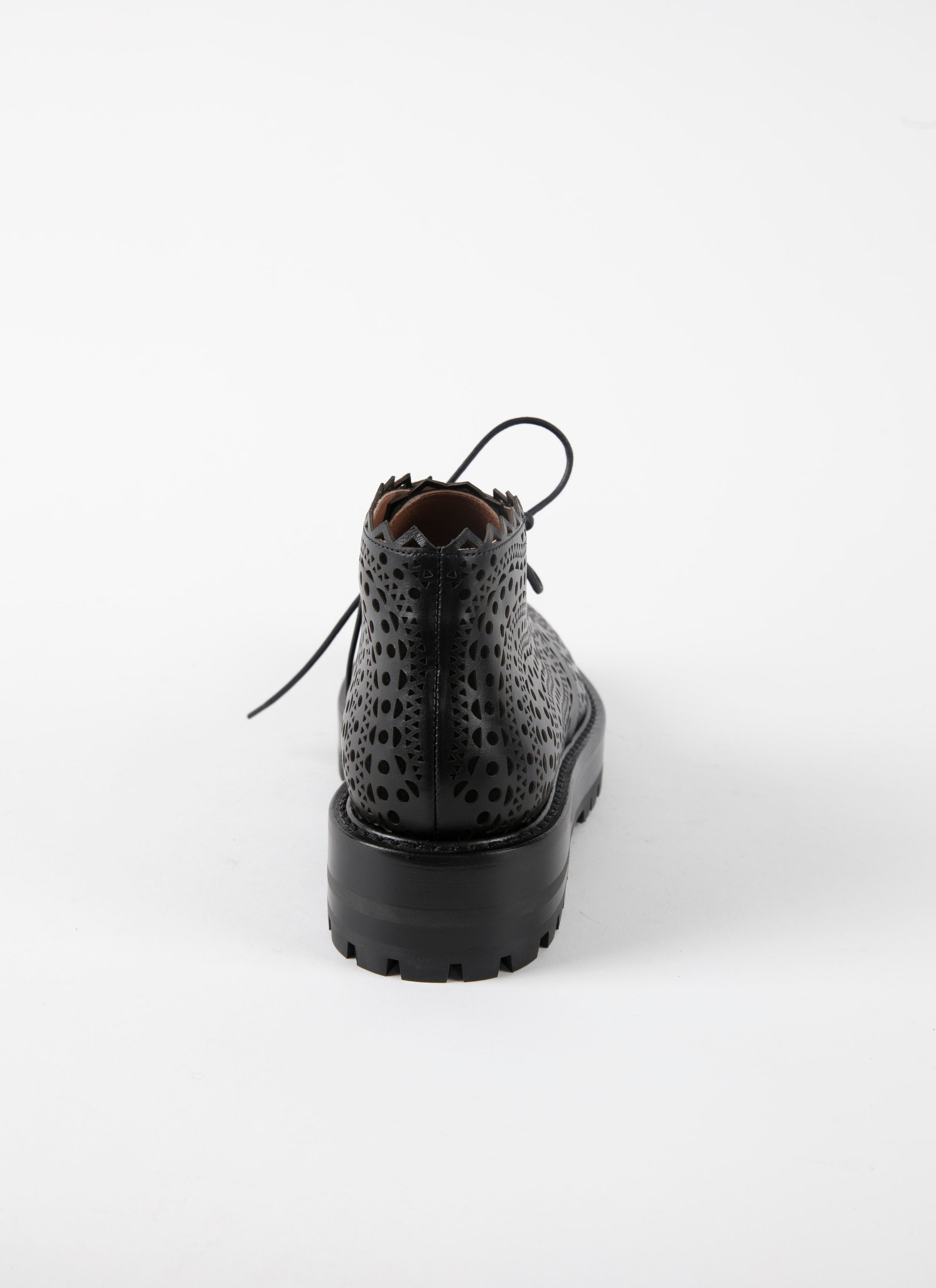 Bottines ajourées en cuir - Noir & Noir