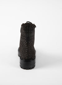 Openwork boots in leather - Anthracite & Dark Grey