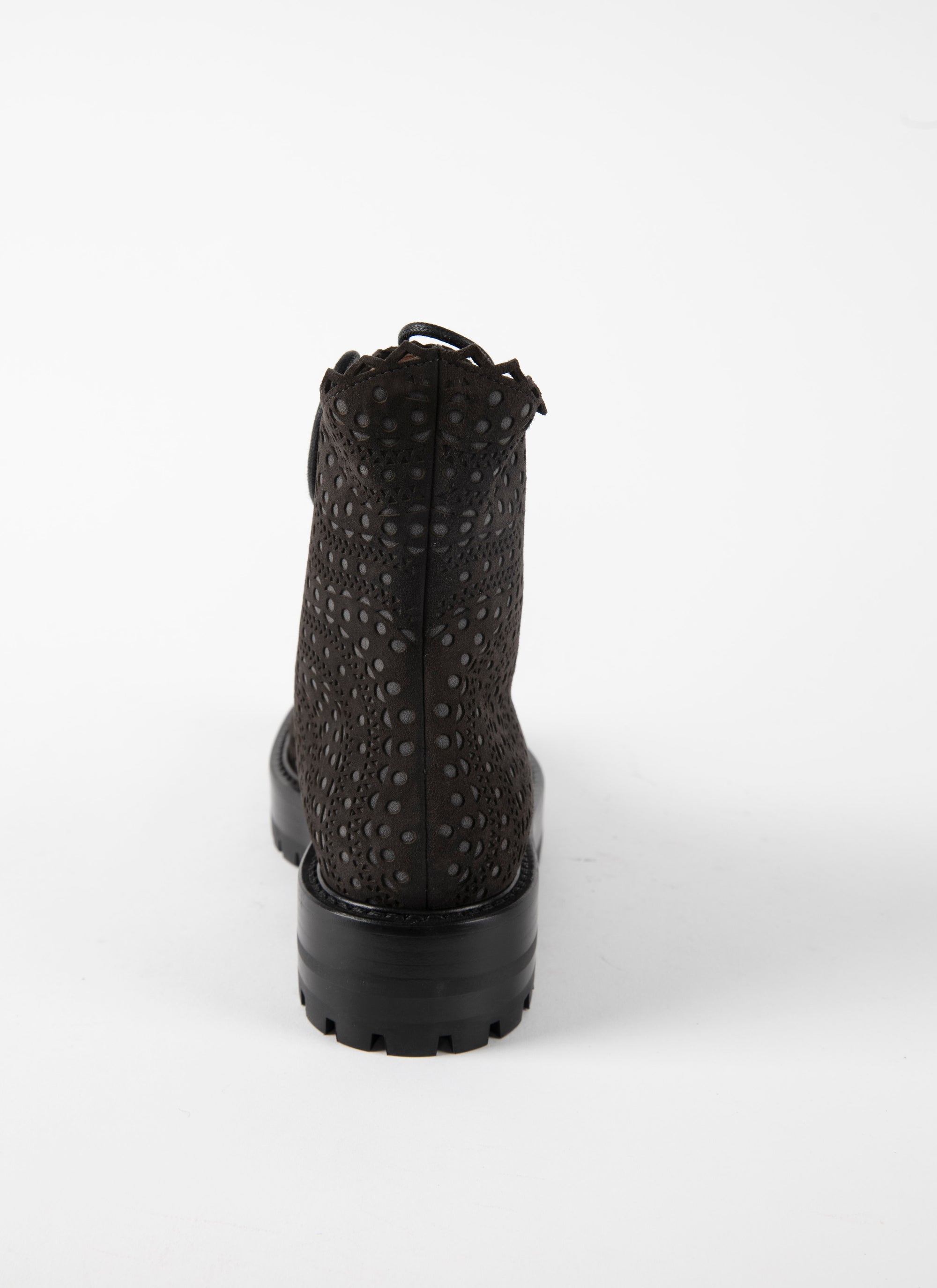 Openwork boots in leather - Anthracite & Dark Grey