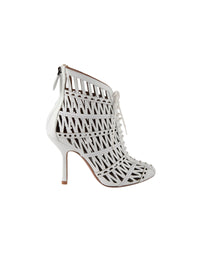 Cut-out leather boots - Chalk White