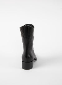Bottines ajourées en cuir - Noir