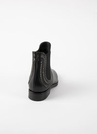 Bottines ajourées en cuir - Noir & Argent