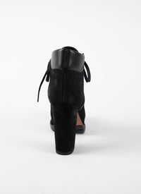 Bottines à talons larges en velours - Noir
