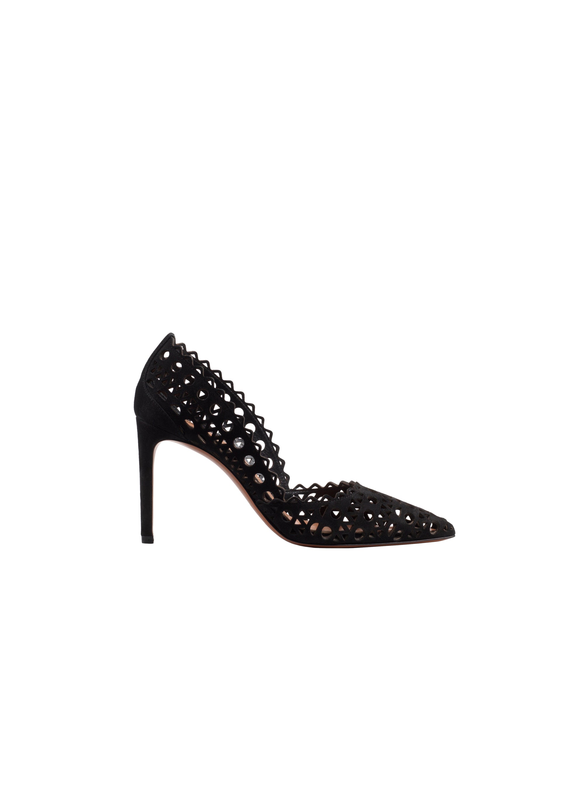 Escarpins à motif ajouré en cuir - Noir