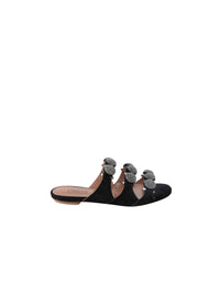 Leather tassel mules - Black