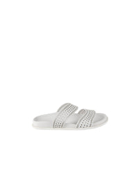 Mules ajourées en cuir - Blanc Craie