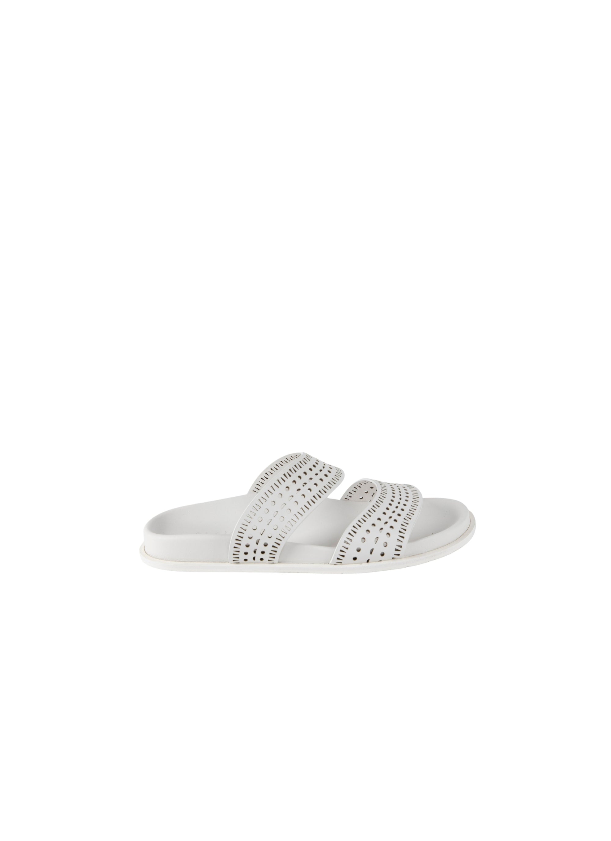 Mules ajourées en cuir - Blanc Craie