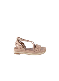 Espadrilles plates et ajourées en cuir - Nude