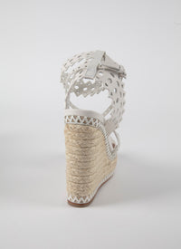 Espadrilles ajourées en cuir - Blanc