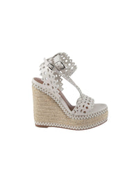 Espadrilles ajourées en cuir - Blanc