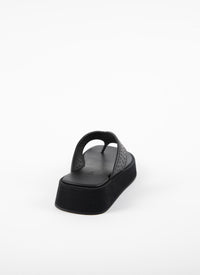 Sandales à plateforme en cuir - Noir