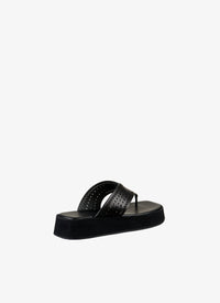 Sandales à plateforme en cuir - Noir