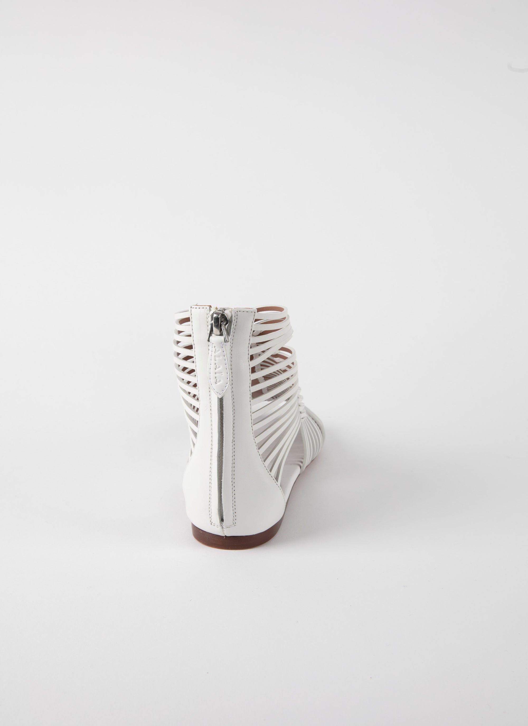 Woven leather flat sandals - Off White