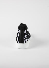 Leather petal trainers - Black & White