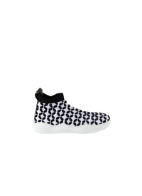 Leather petal trainers - Black & White