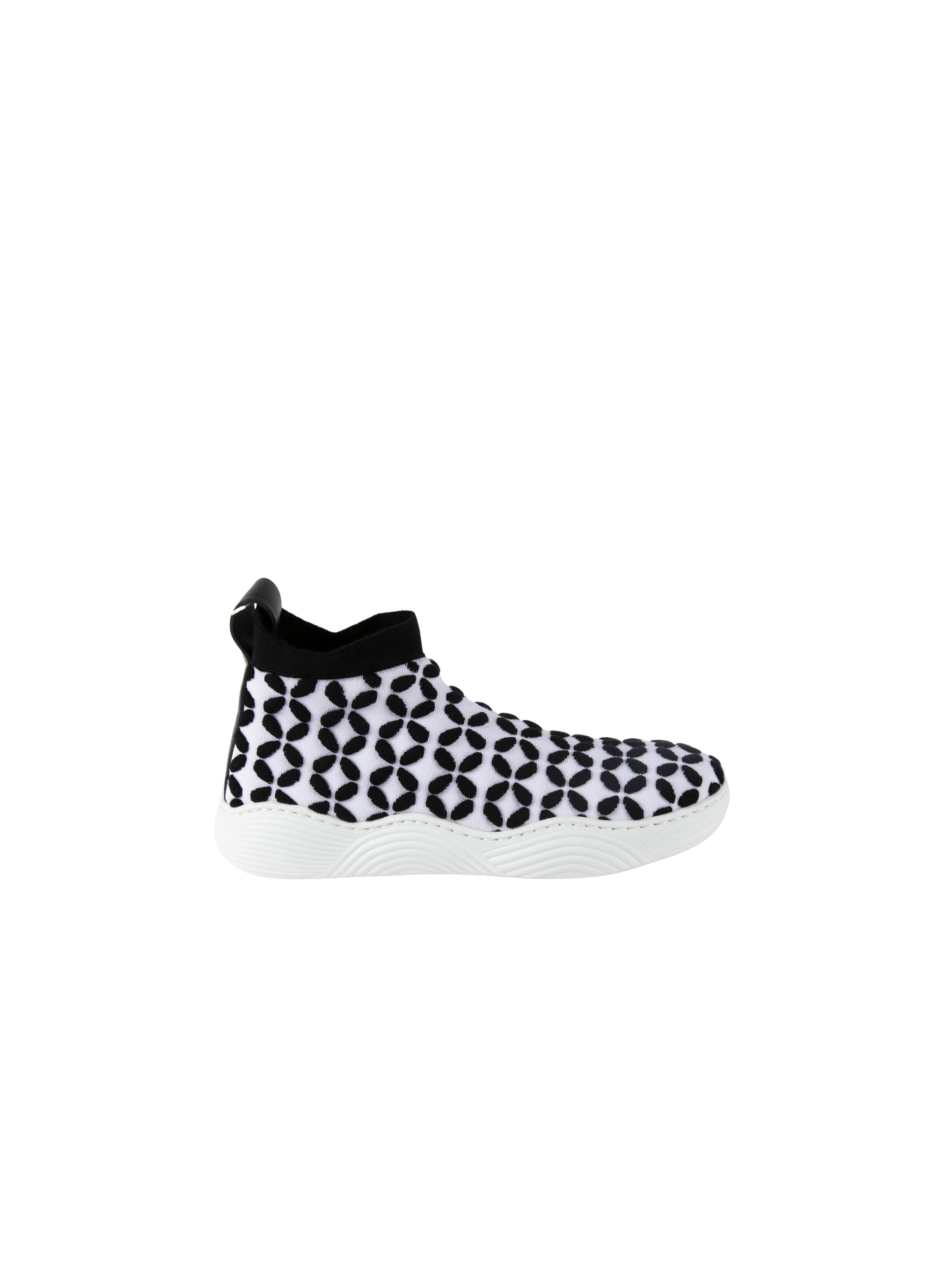 Leather petal trainers - Black & White