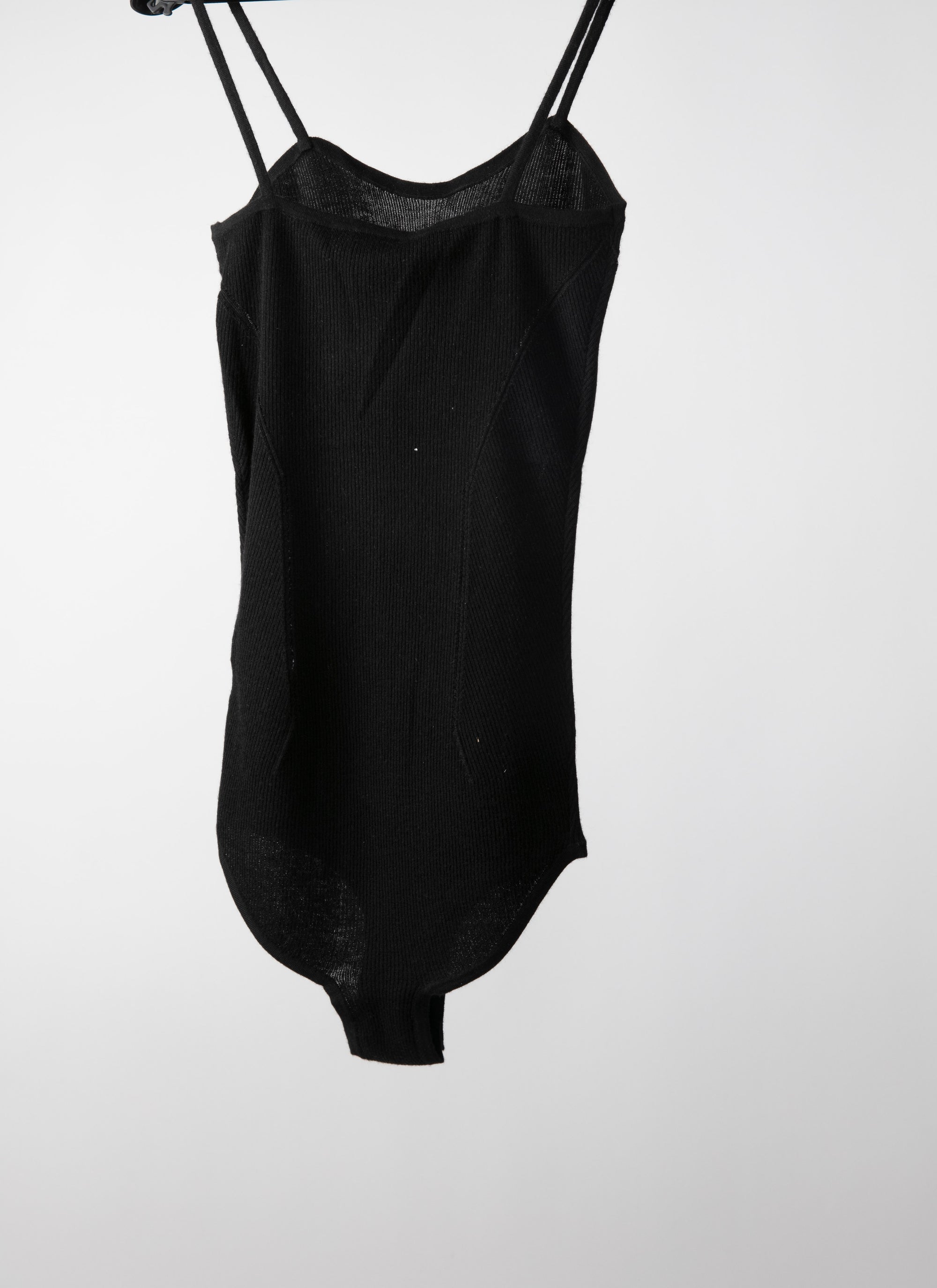Sleeveless body with cashmere straps - Black