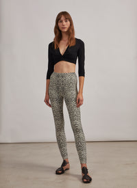 Animal print legging - Flesh & Black
