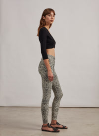 Animal print legging - Flesh & Black