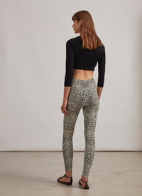 Animal print legging - Flesh & Black