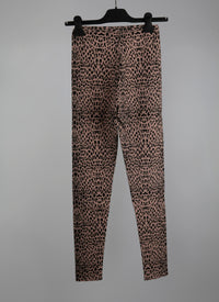 Animal print legging - Flesh & Black