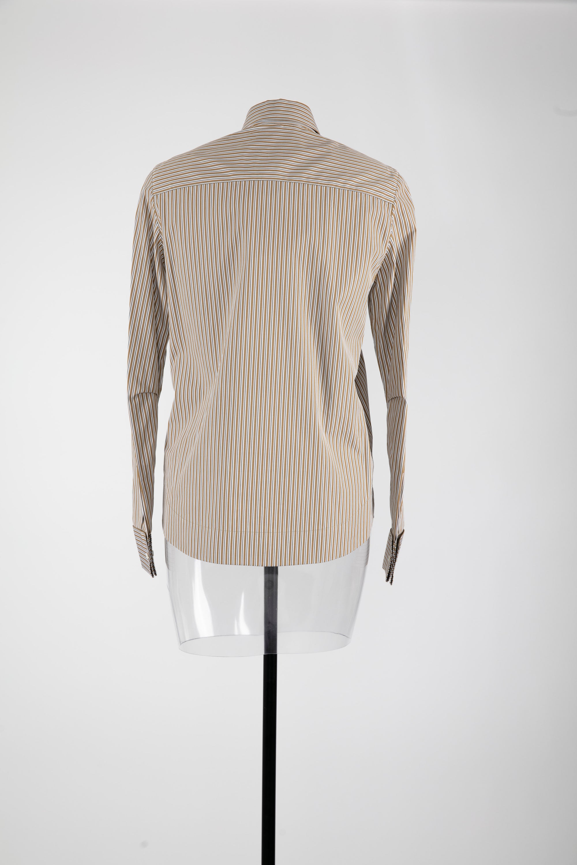 Long sleeve shirt - Ochre & White