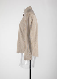Long sleeve shirt - Ochre & White