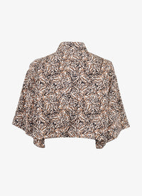 Chemise courte en soie - Sahara & Noir