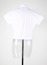 Short-sleeved shirt in daytime poplin - White