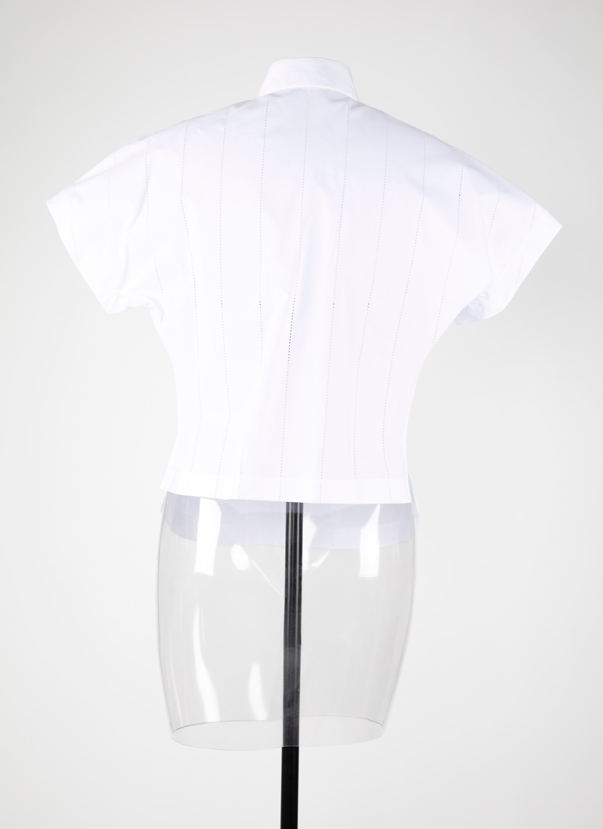 Short-sleeved shirt in daytime poplin - White