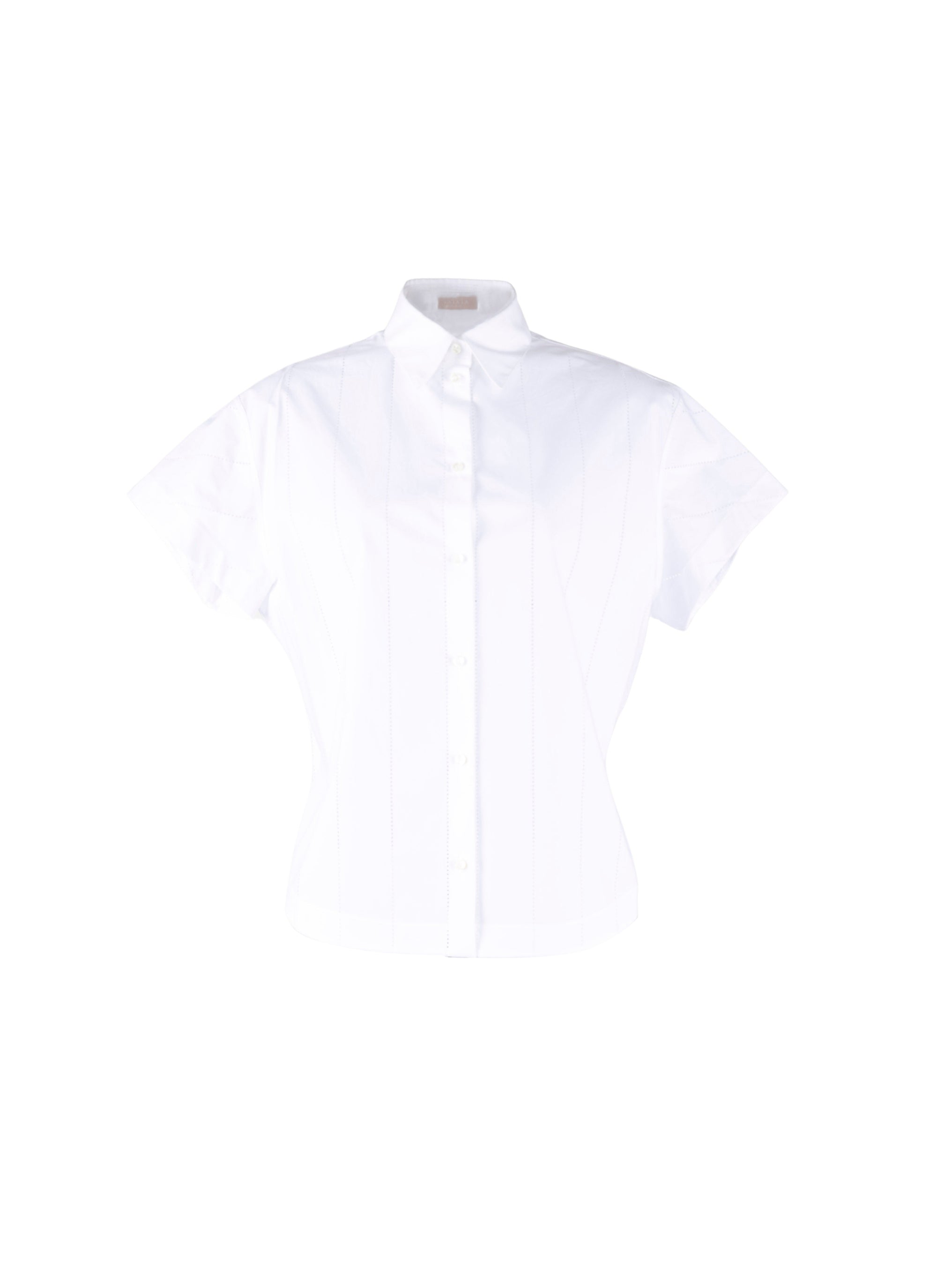 Short-sleeved shirt in daytime poplin - White