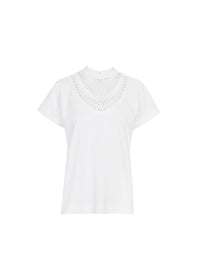 Openwork bib t-shirt - White