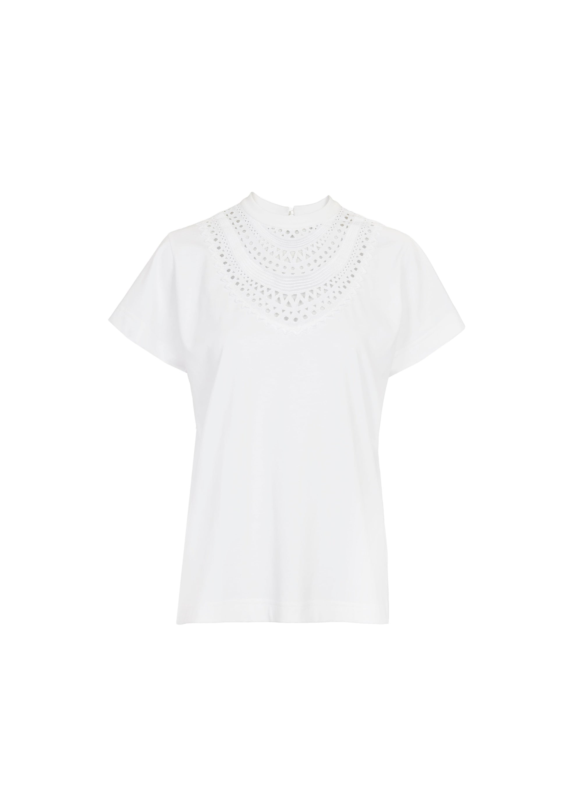 Openwork bib t-shirt - White