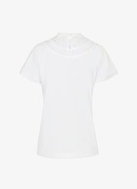 Openwork bib t-shirt - White