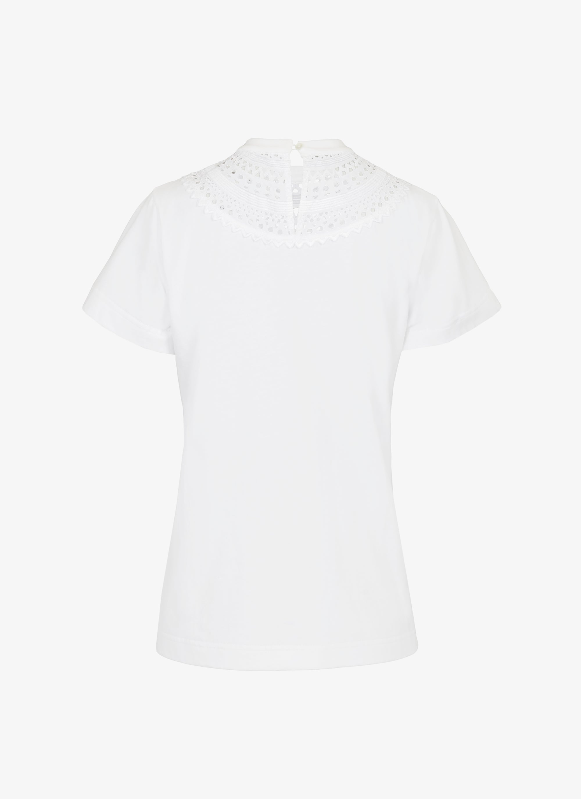 Openwork bib t-shirt - White