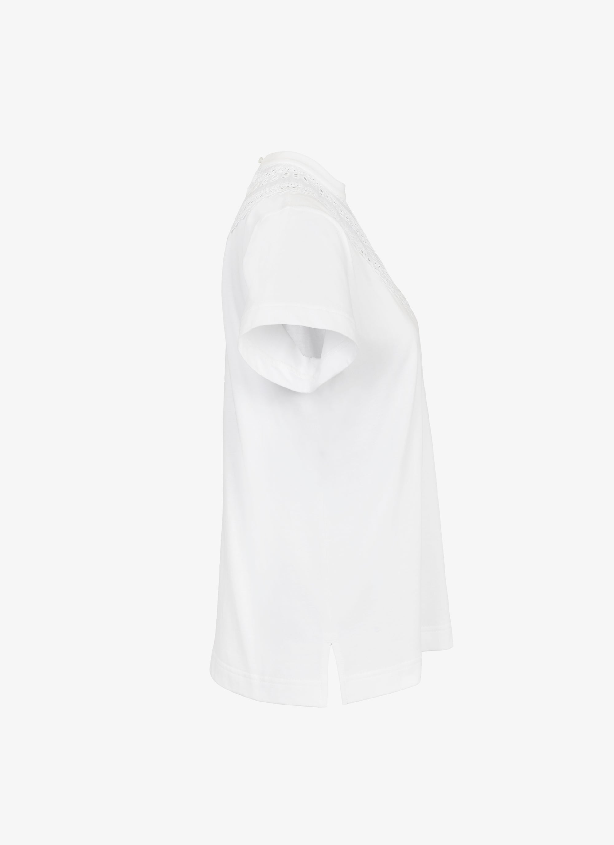 Openwork bib t-shirt - White