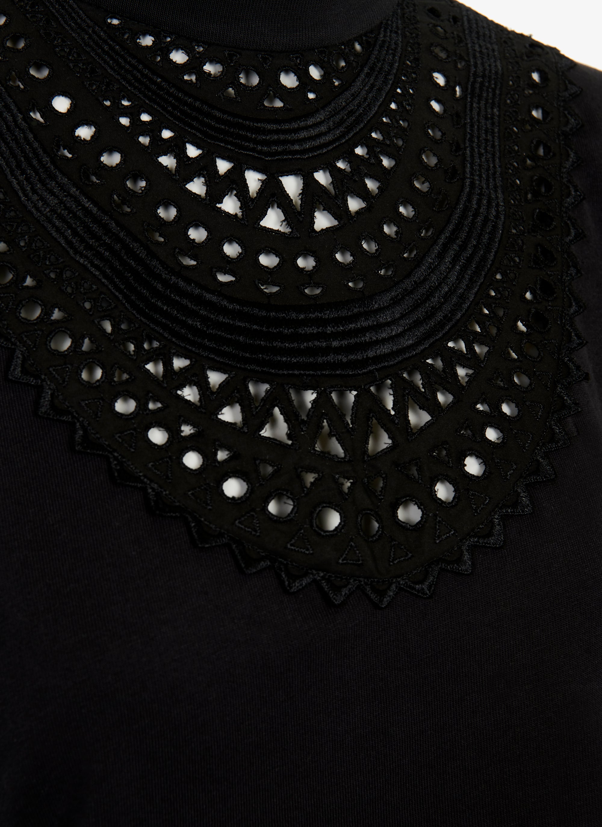 T-shirt structuré à plastron - Noir