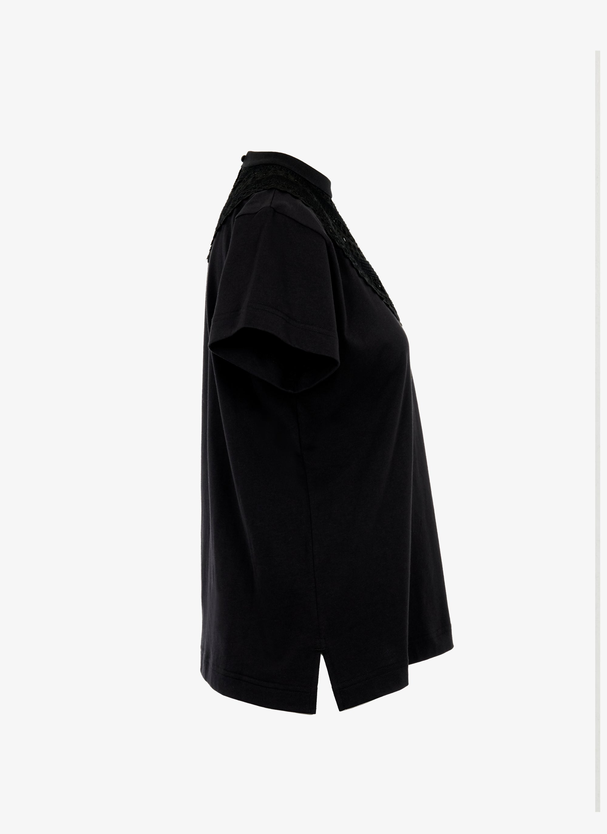T-shirt structuré à plastron - Noir