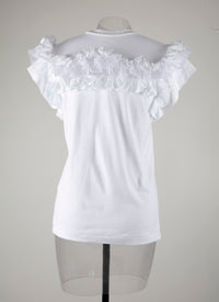 T-shirt à manches volantes - Blanc
