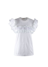 T-shirt à manches volantes - Blanc