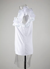 T-shirt à manches volantes - Blanc