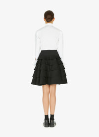 Dry wool blend pleated skirt - Black