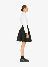 Dry wool blend pleated skirt - Black