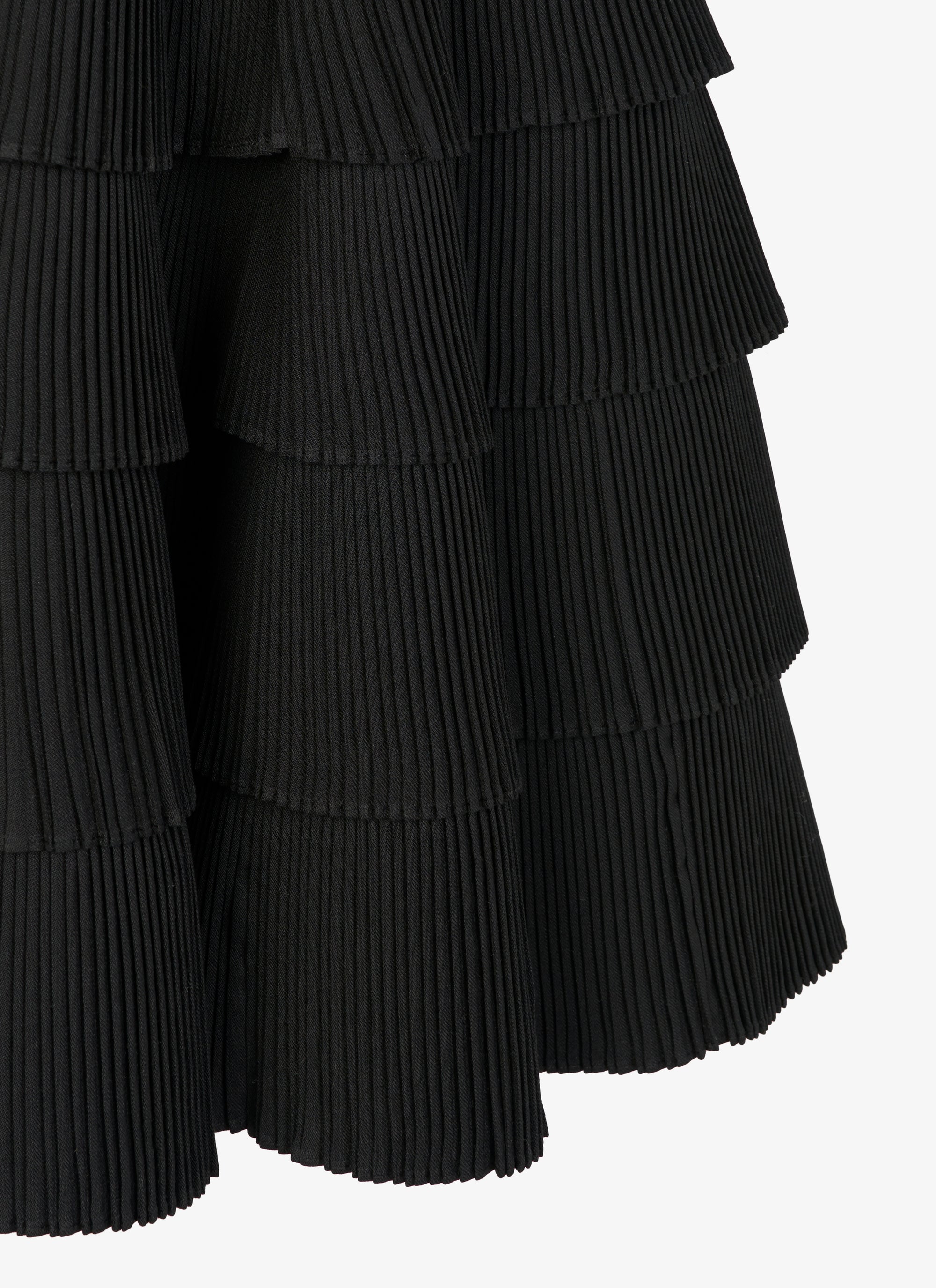 Dry wool blend pleated skirt - Black