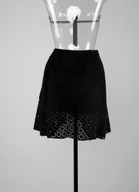 Jupe asymétrique en cuir - Noir