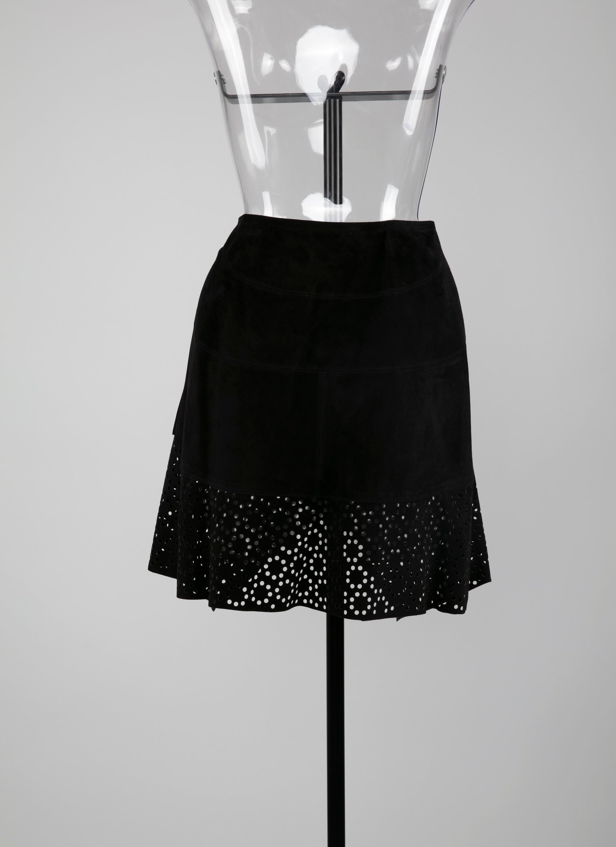 Jupe asymétrique en cuir - Noir