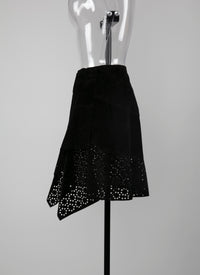 Jupe asymétrique en cuir - Noir