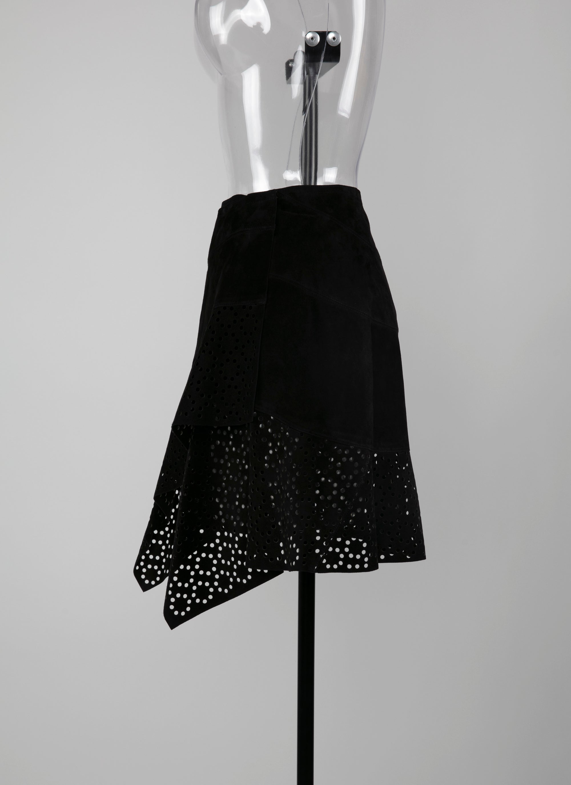 Jupe asymétrique en cuir - Noir